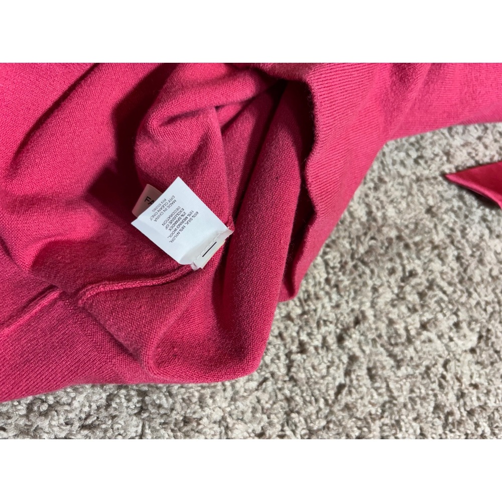 Express Pink Silk Blend Boat Neck Sweater Satin Ribbon Tie 3/4 Sleeve Small Y2K - Picture 7 of 8